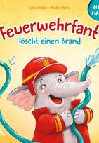 Feuerwehrfant löscht einen Brand