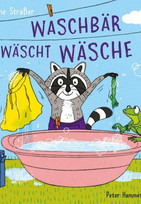 Waschbär wäscht Wäsche